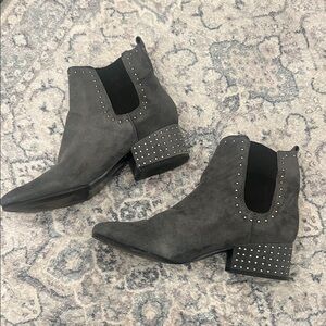 Marc Fisher Gray Studded Ankle Boots